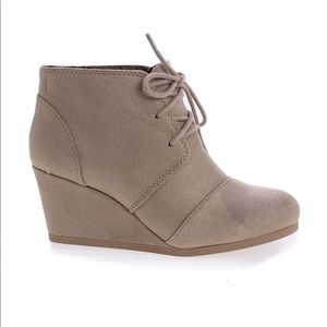 Taupe Lace-Up Ankle Booties